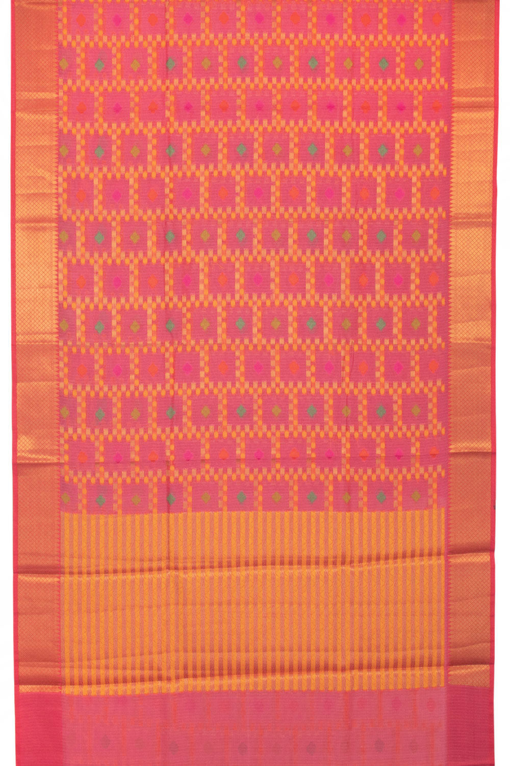 Pink Handloom Banarasi Cotton Saree - Avishya