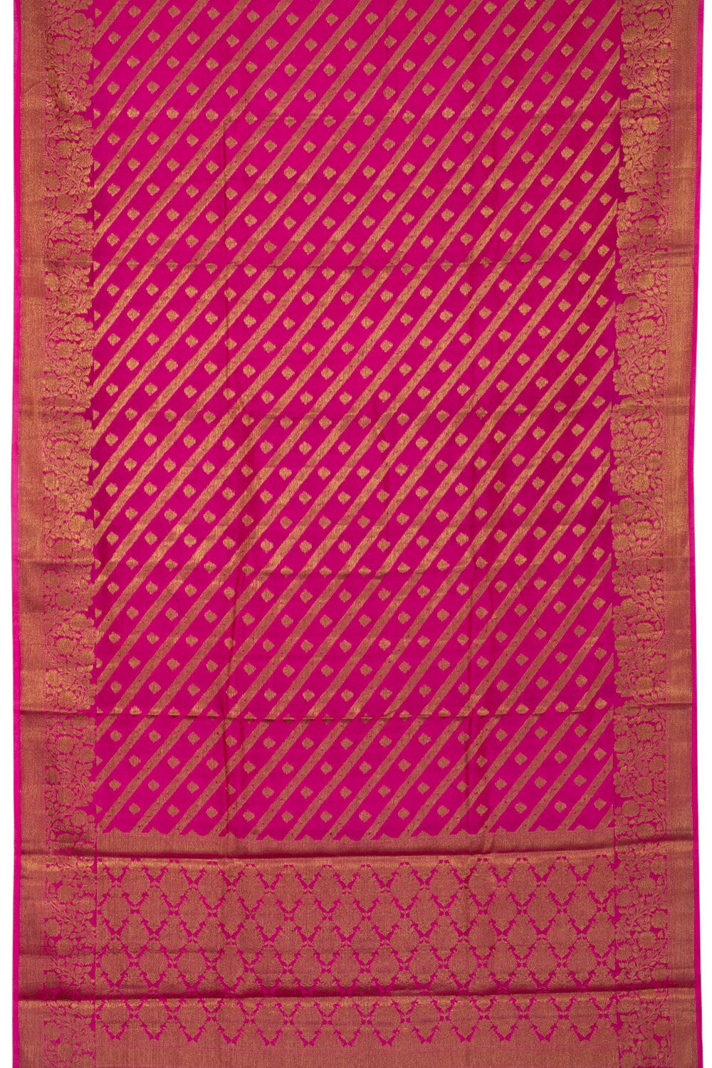 Rani Pink Handloom Banarasi Cotton Saree - Avishya