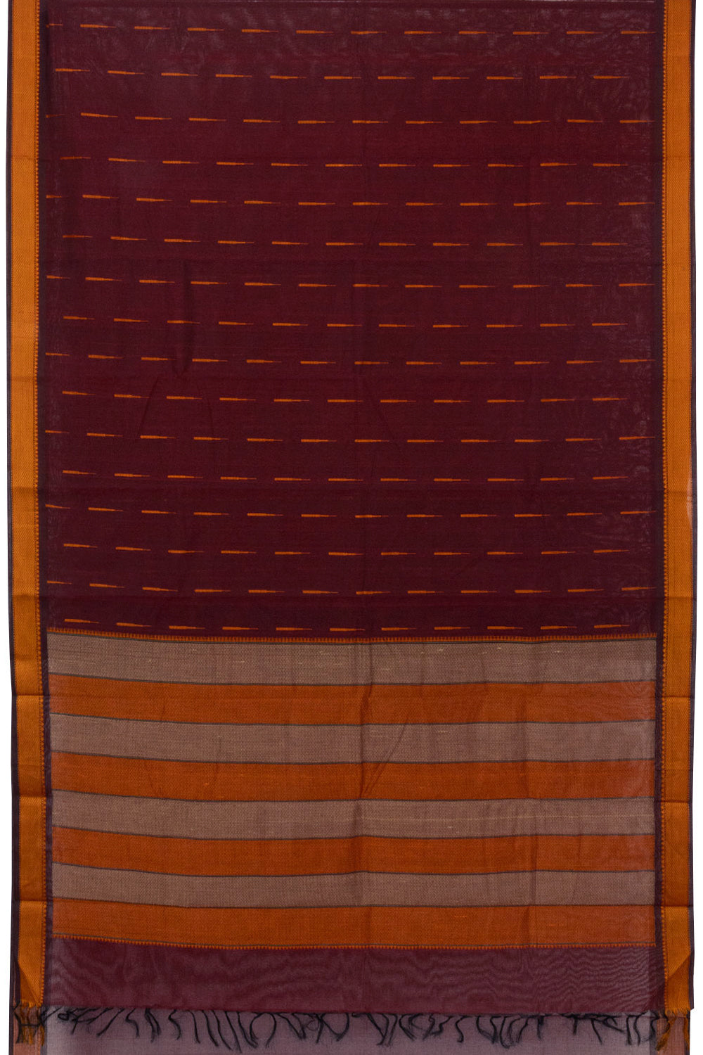 Maroon Handloom Kanchi Cotton Saree - Avishya