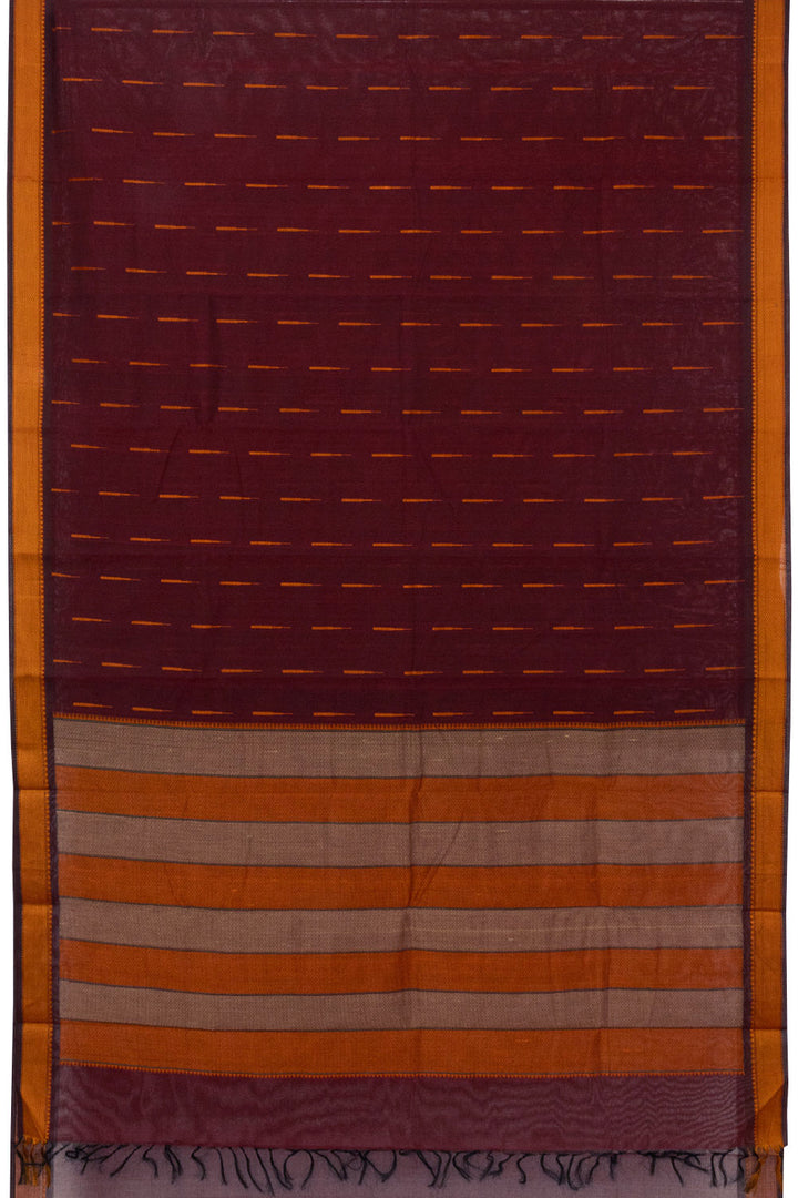 Maroon Handloom Kanchi Cotton Saree - Avishya