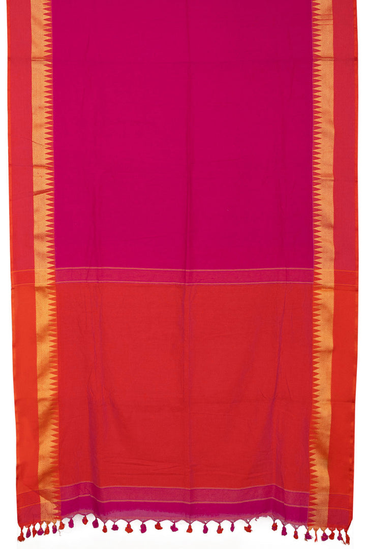 Pink Handloom Dhaniakhali Bengal Cotton Saree - Avishya