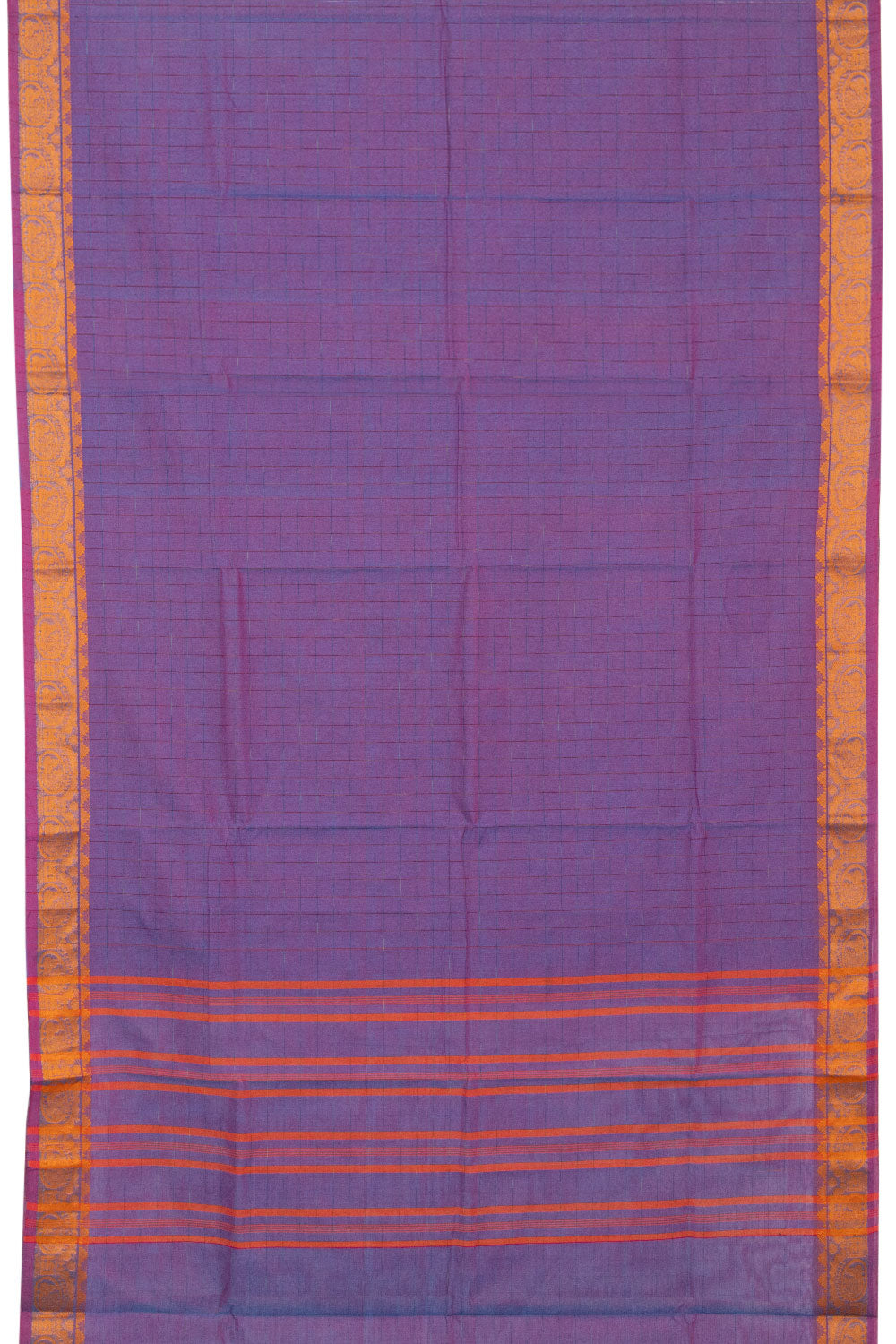 Purple Handloom Chettinad Cotton Saree - Avishya