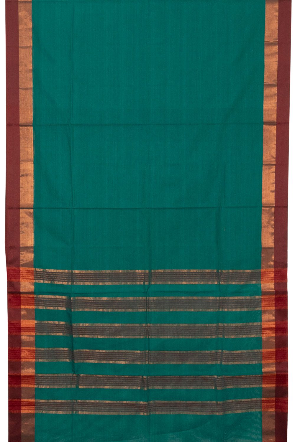 Teal Green Handloom Chettinad Cotton Saree - Avishya