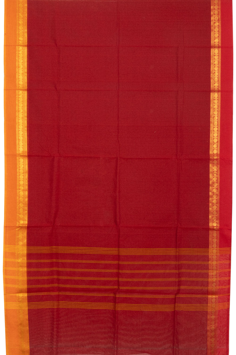 Red Handloom Chettinad Cotton Saree - Avishya