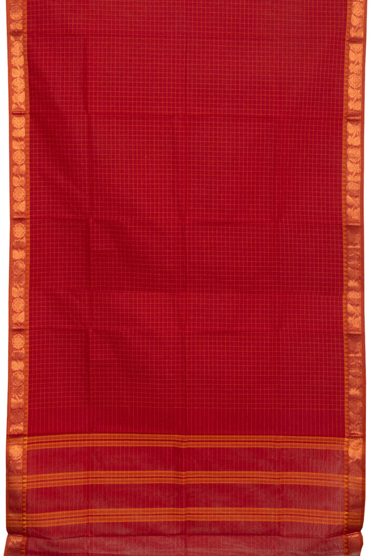 Red Handloom Chettinad Cotton Saree -Avishya