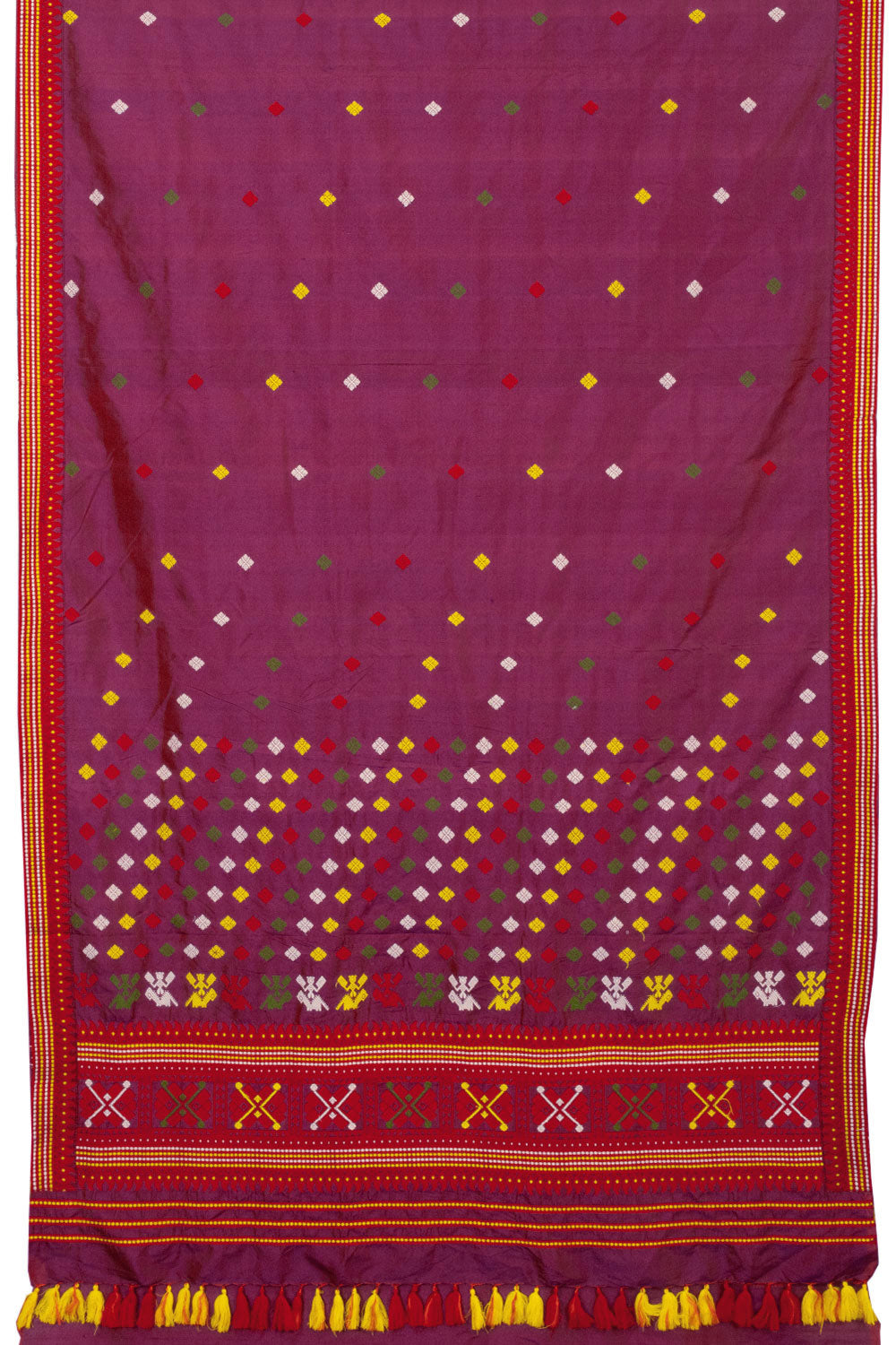 Deep Wine Handloom Assam Silk Saree - Avishya