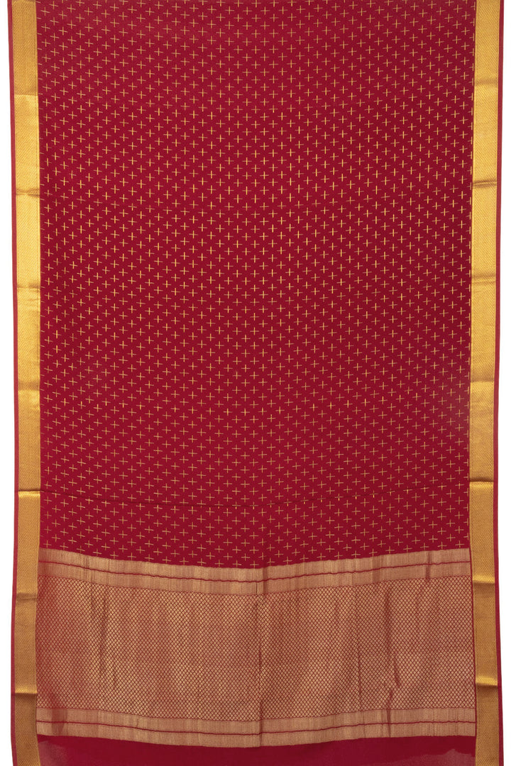 Red Mysore Crepe Silk Saree - Avishya