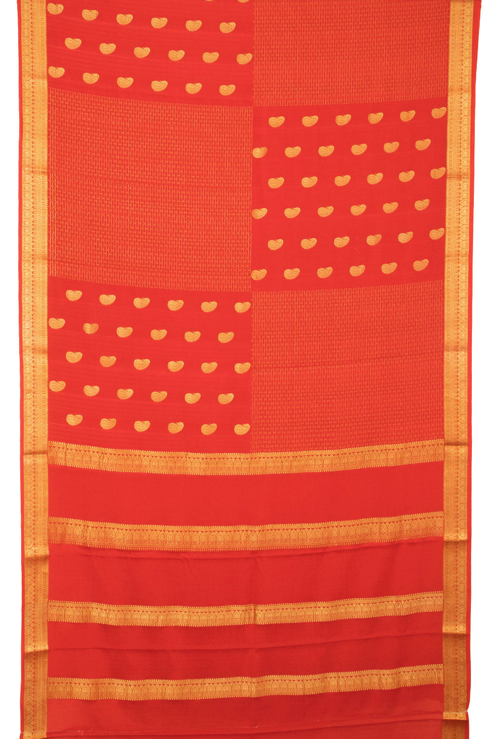 Red Mysore Crepe Silk Saree - Avishya