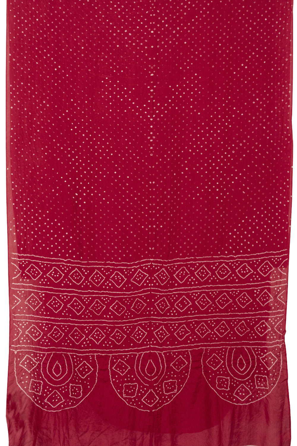 Red Bandhini Mulberry Silk Saree 10066008