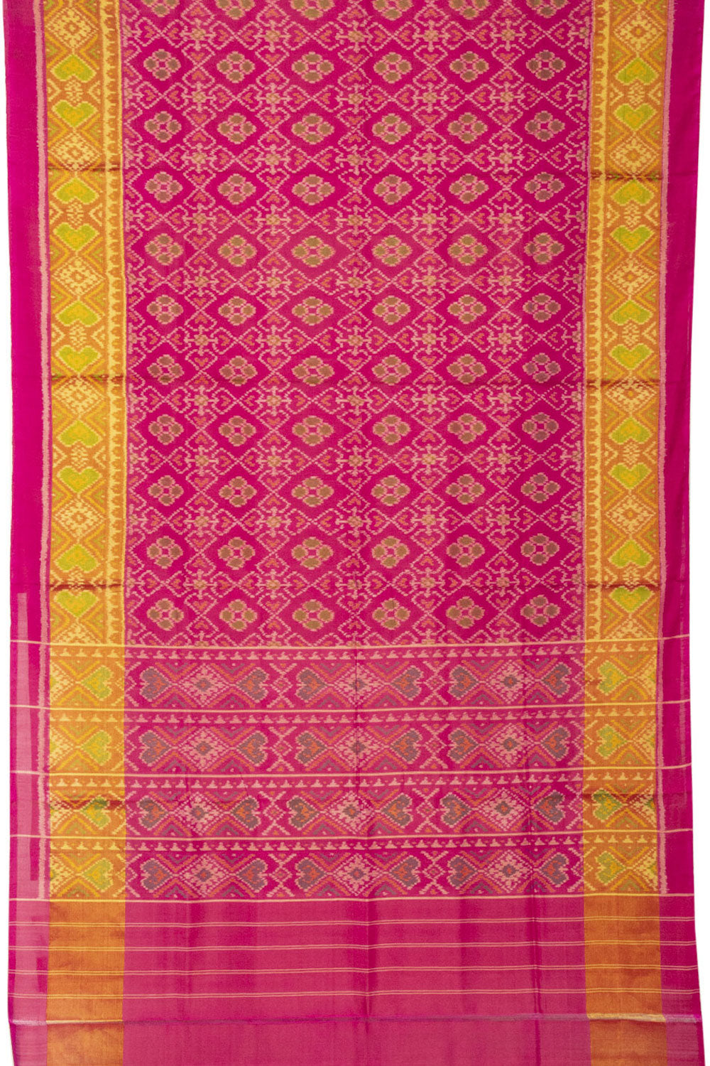 Pink Handloom Patola Ikat Silk Saree 10066021