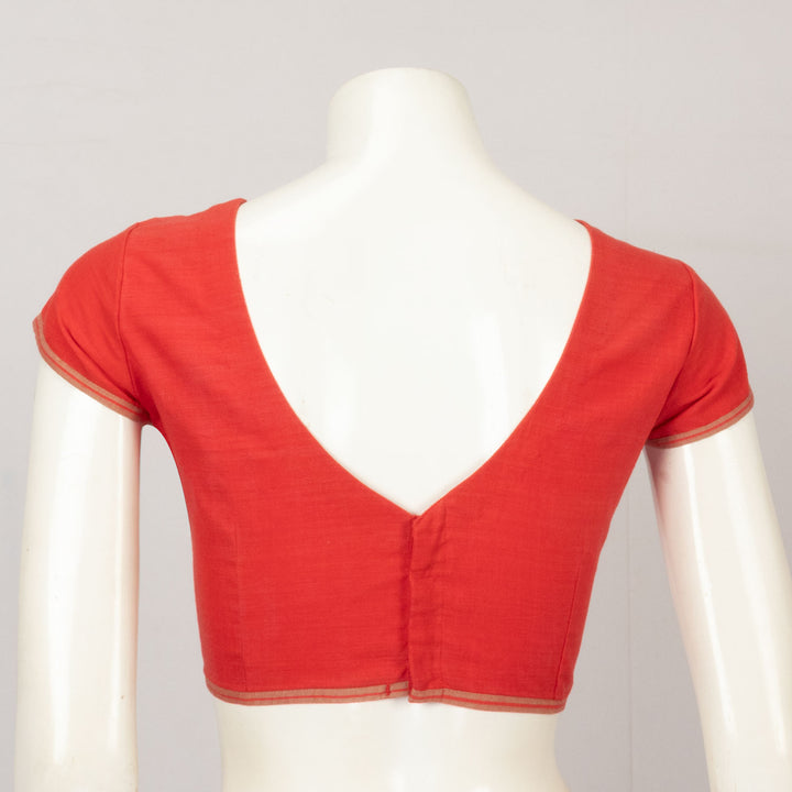 Red Handcrafted Cotton Blouse - Avishya