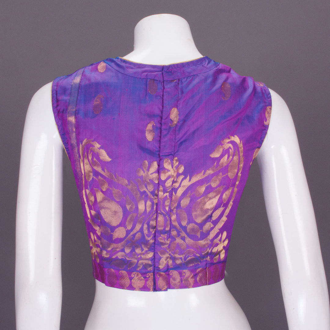 Purple Banarasi Silk Blouse - Avishya 