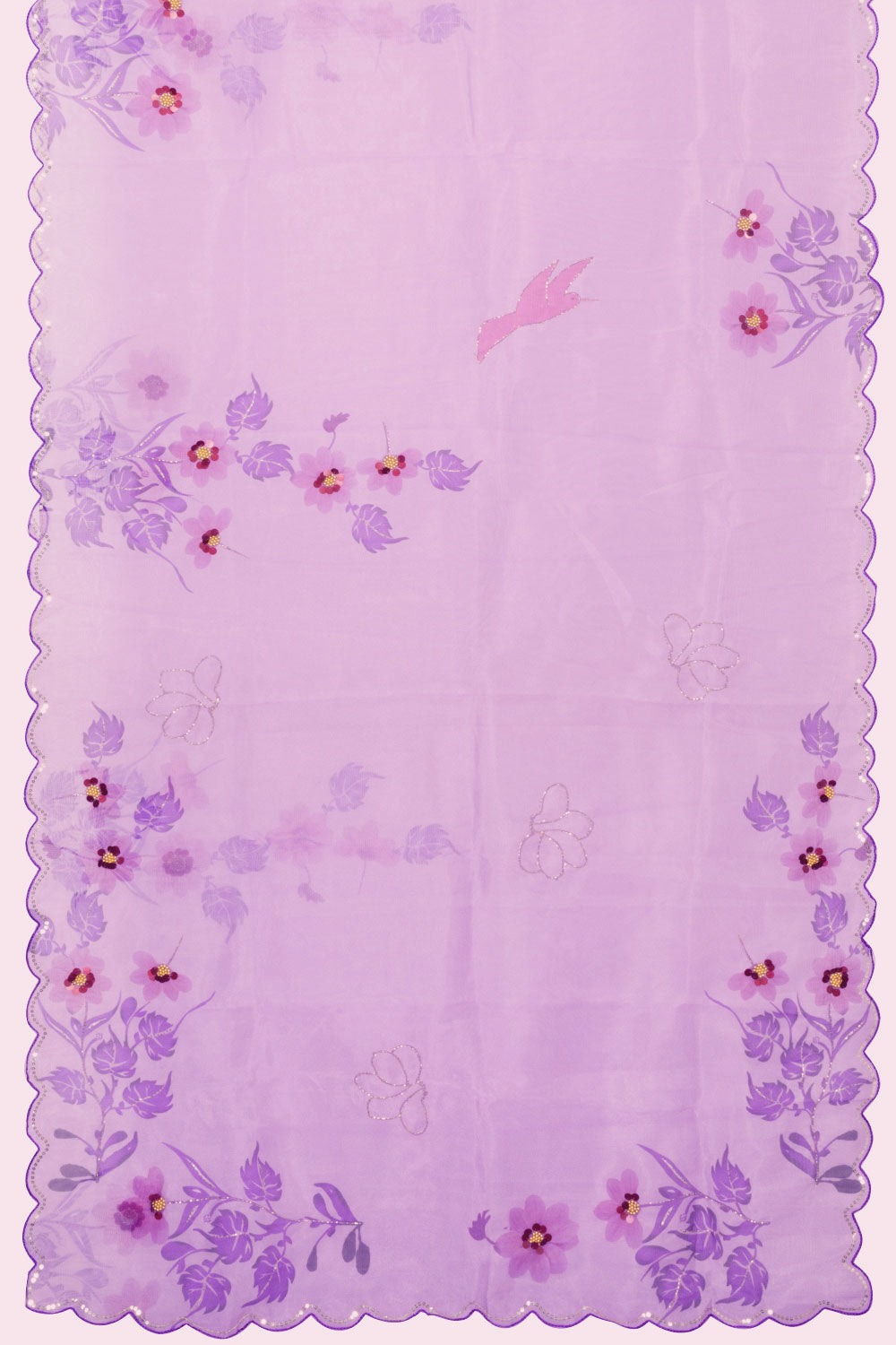 Lavender Khatli Work Organza Saree | Avishya