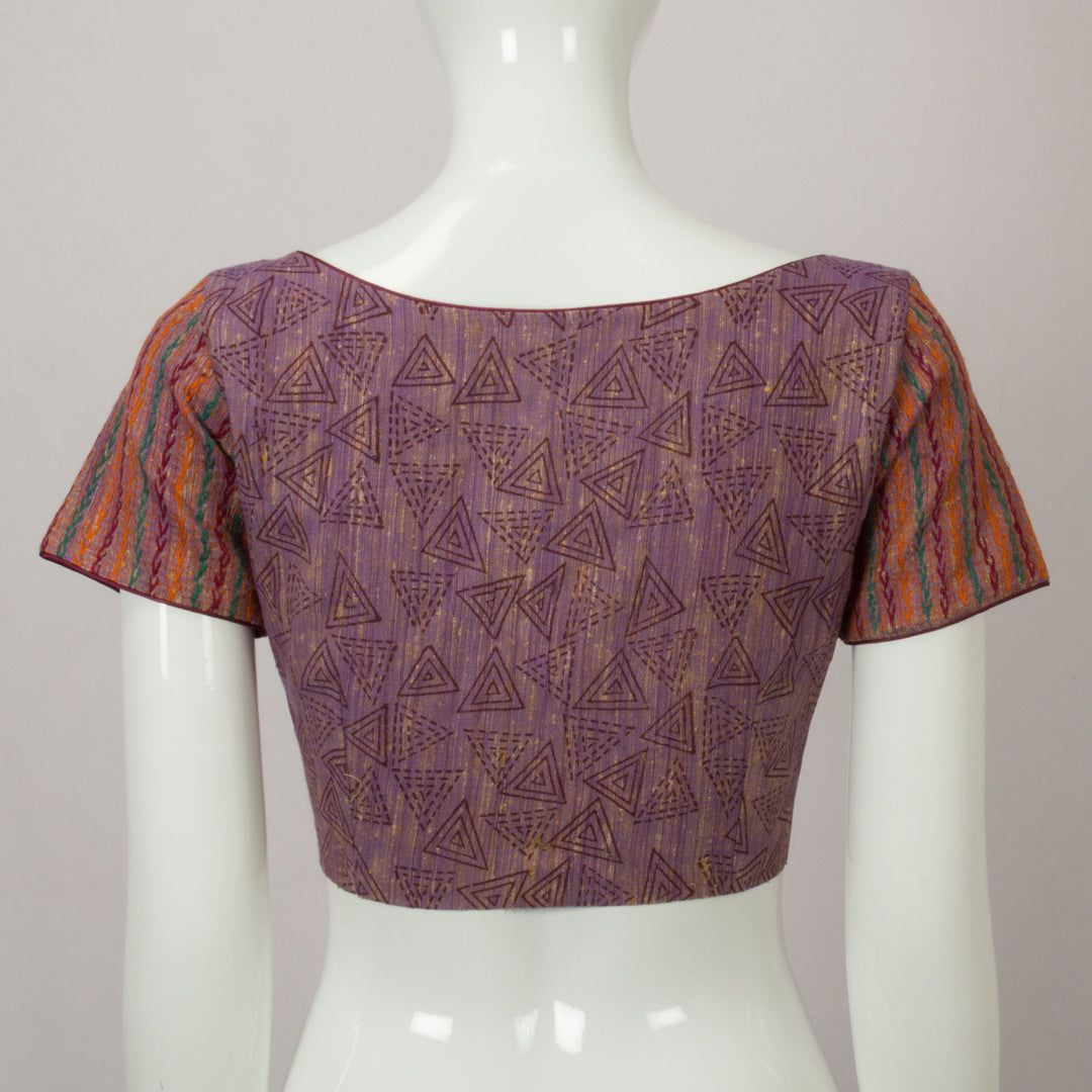 Purple Handwoven Tussar Silk Blouse - Avishya