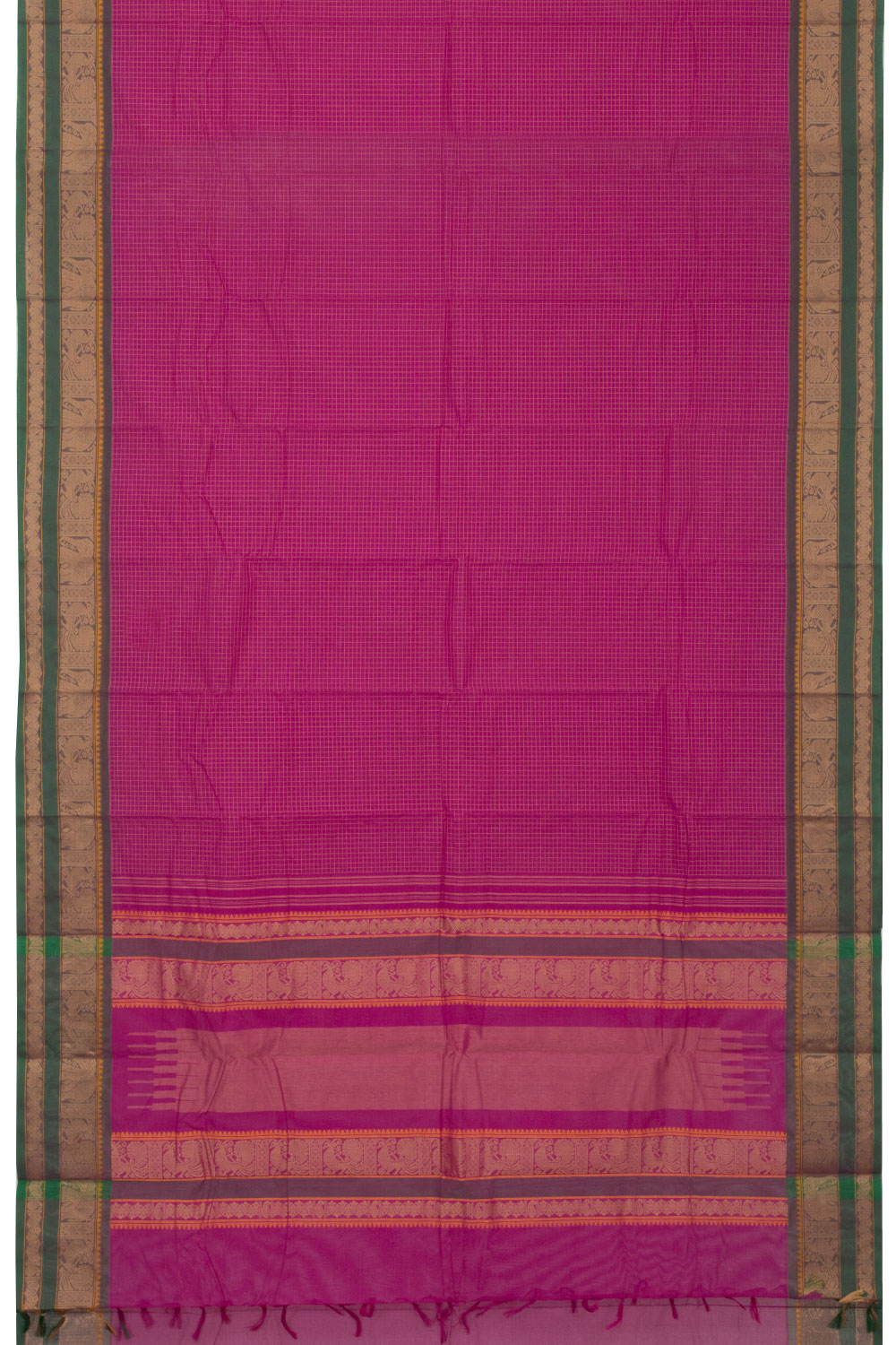  Pink Handwoven Kanchi Cotton Saree - Avishya