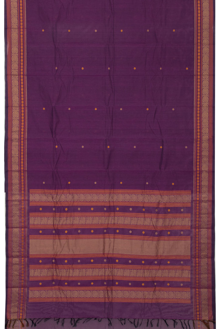 Violet Handwoven Kanchi Cotton Saree - Avishya