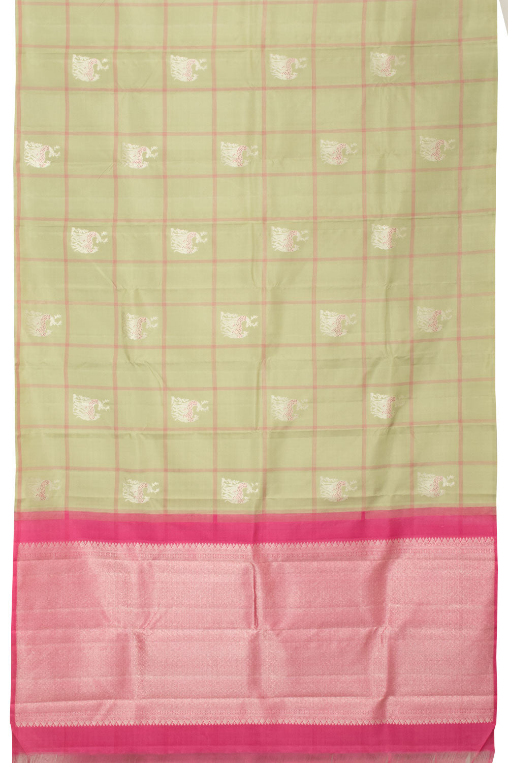 Sage Green Handloom Kanjivaram Silk Saree - Avishya