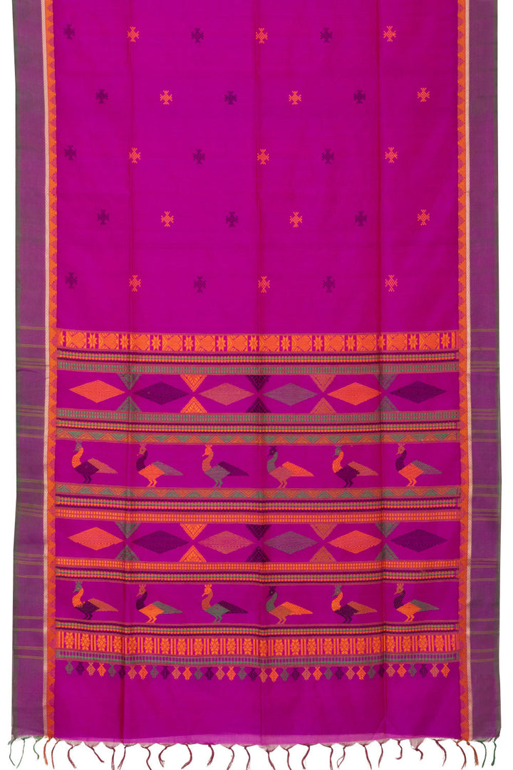 Pink Handloom Kanchi Silk Cotton Saree - Avishya