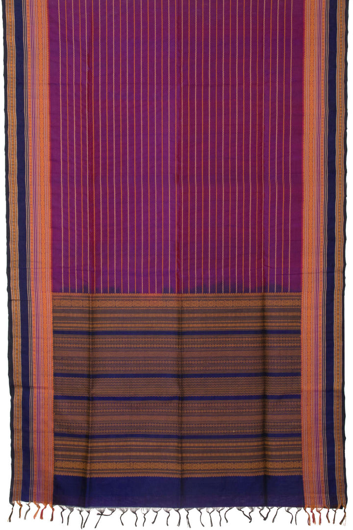 Violet Handloom Kanchi Silk Cotton Saree - Avishya