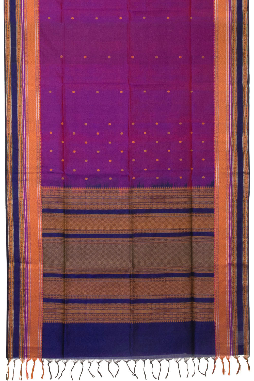 Violet Handloom Kanchi Silk Cotton Saree - Avishya