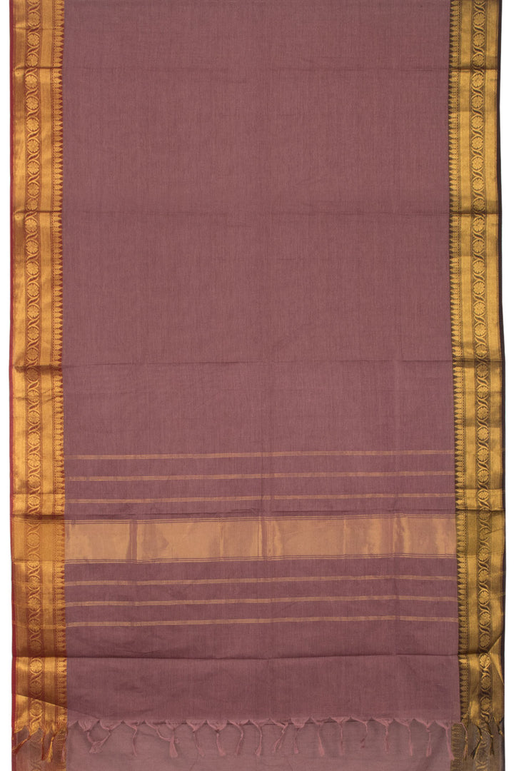 Purple Handwoven Kanchi Cotton Saree - Avishya