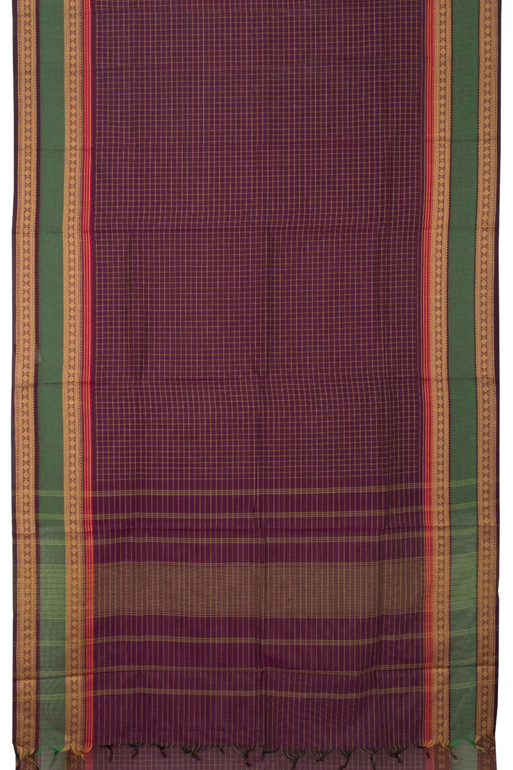 Purple Handwoven Kanchi Cotton Saree - Avishya