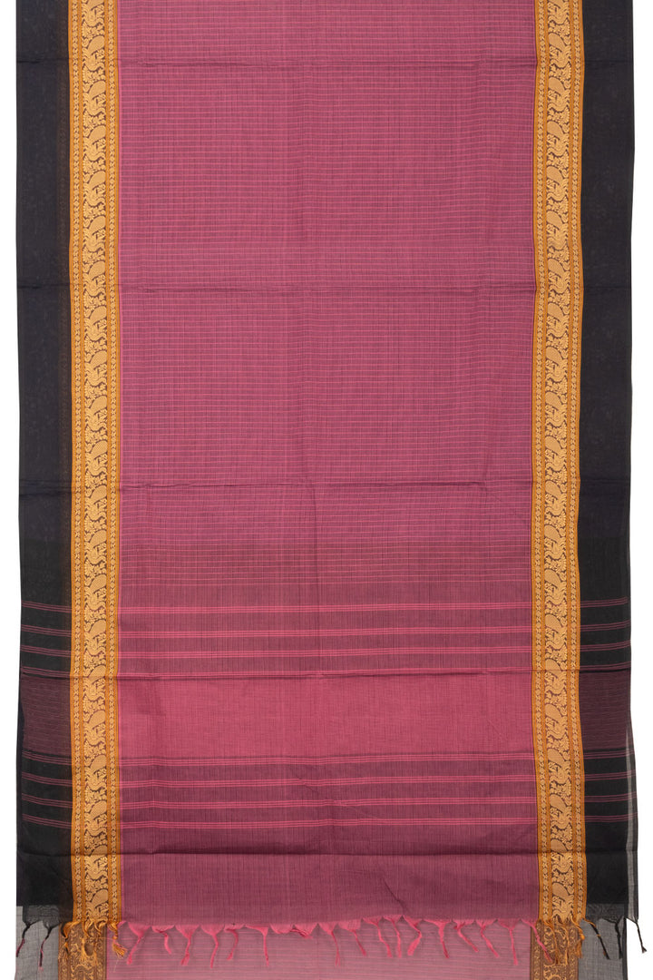 Pink Handwoven Kanchi Cotton Saree - Avishya