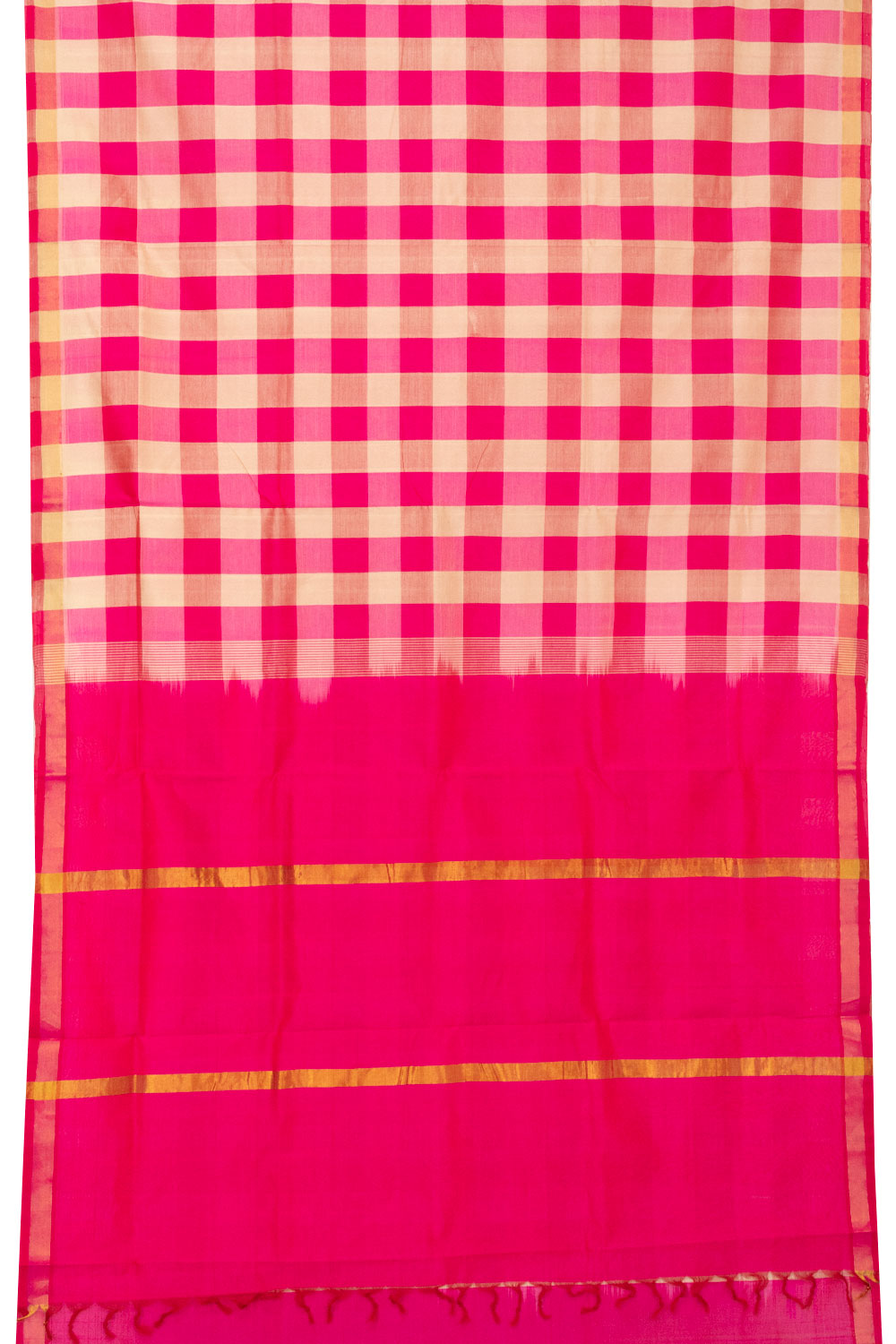 Pink Handloom Kanchi Silk Cotton Saree-Avishya