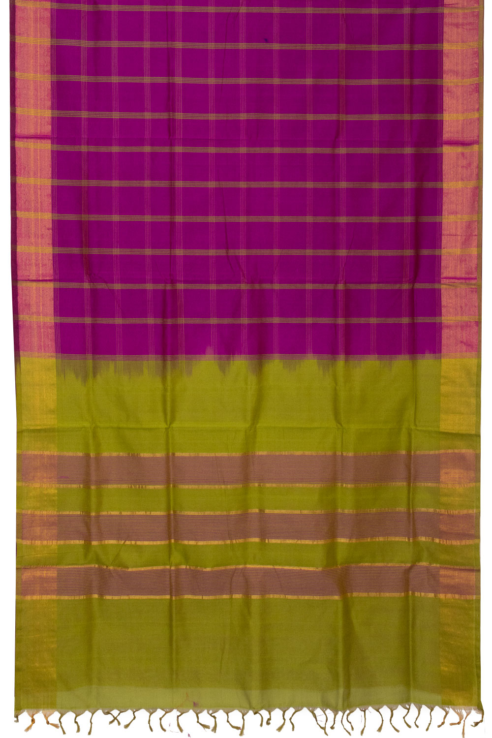 Violet Handloom Kanchi Silk Cotton Saree-Avishya