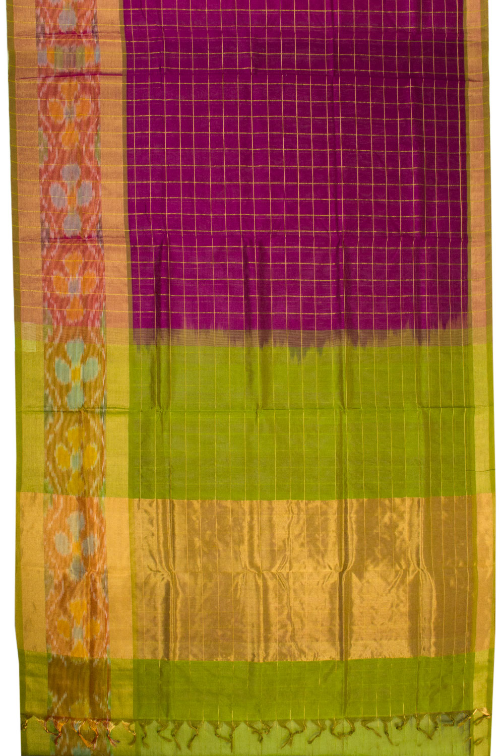 Purple Handloom Kanchi Silk Cotton Saree - Avishya