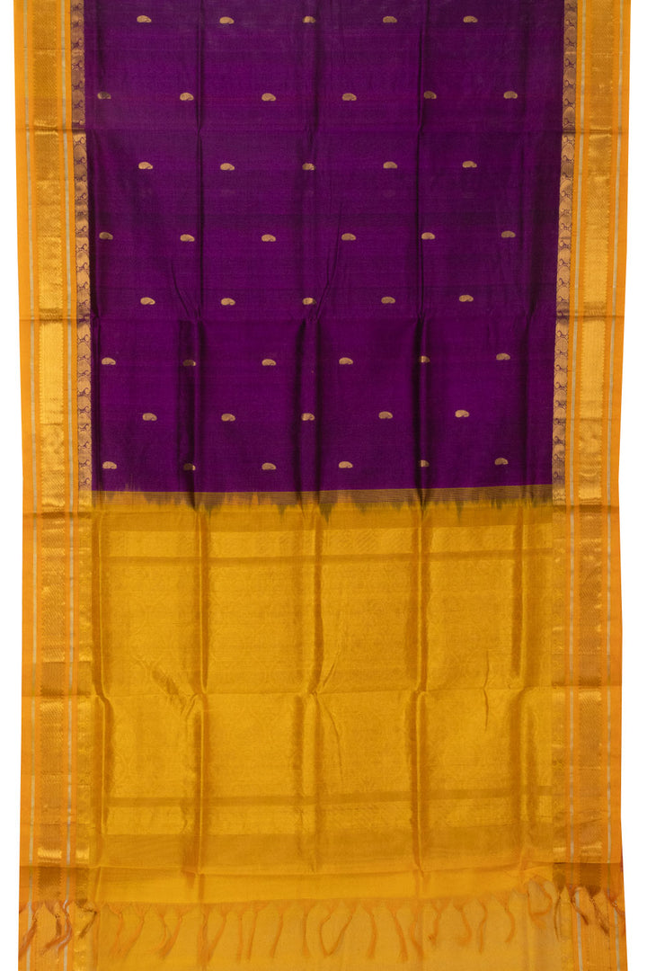 Purple Handloom Kanchi Silk Cotton Saree -Avishya