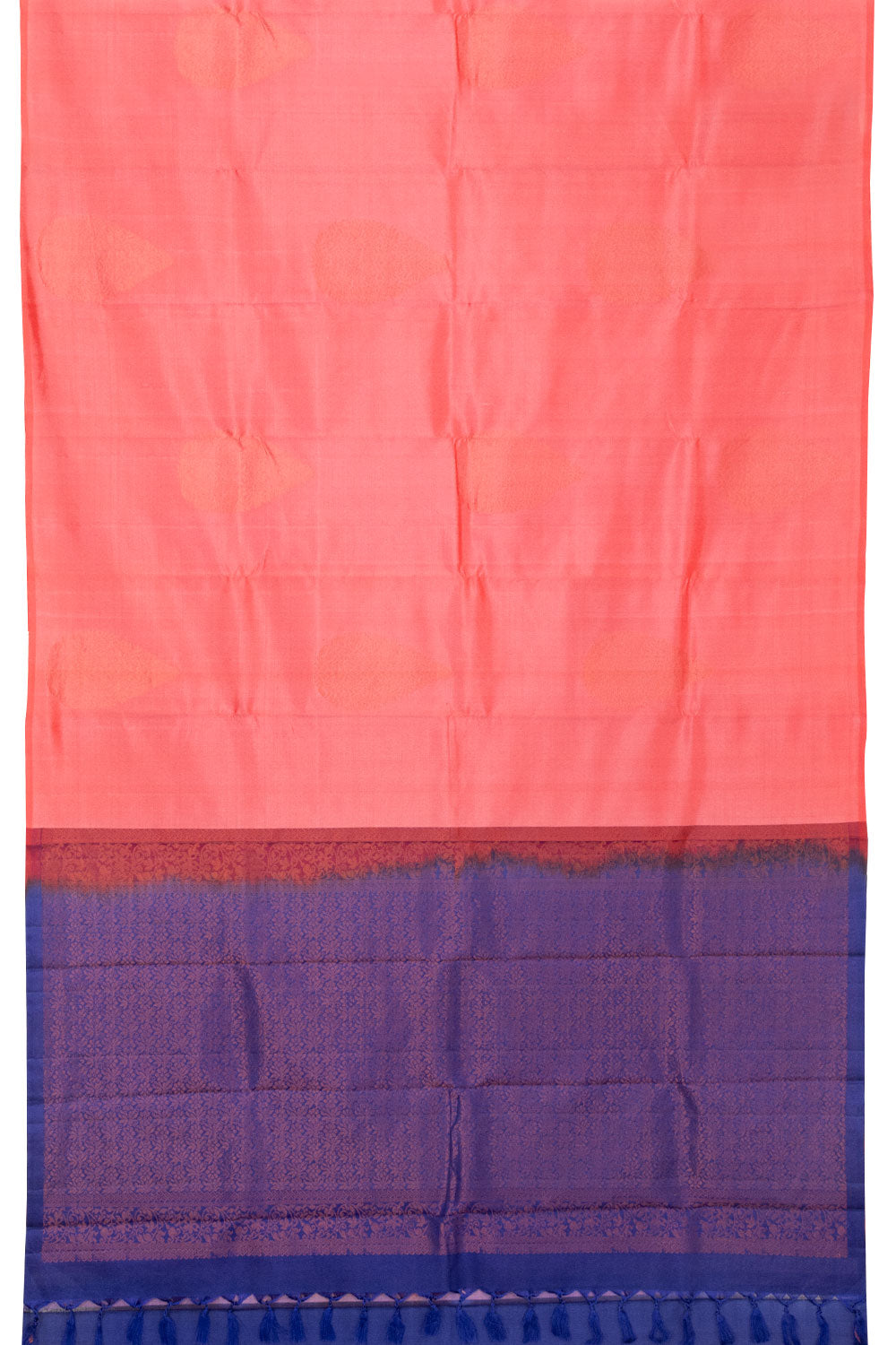 Peach Handloom Kanjivaram Soft Silk Saree  - Avishya