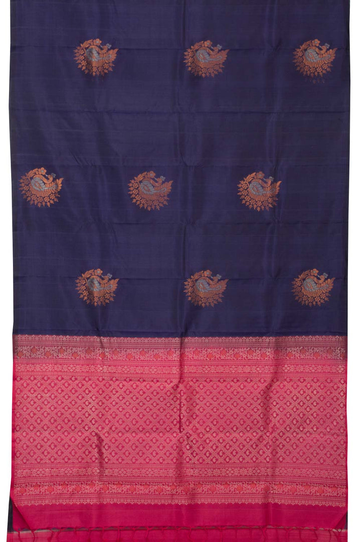 Purple Handloom Kanjivaram Soft Silk Saree - Avishya