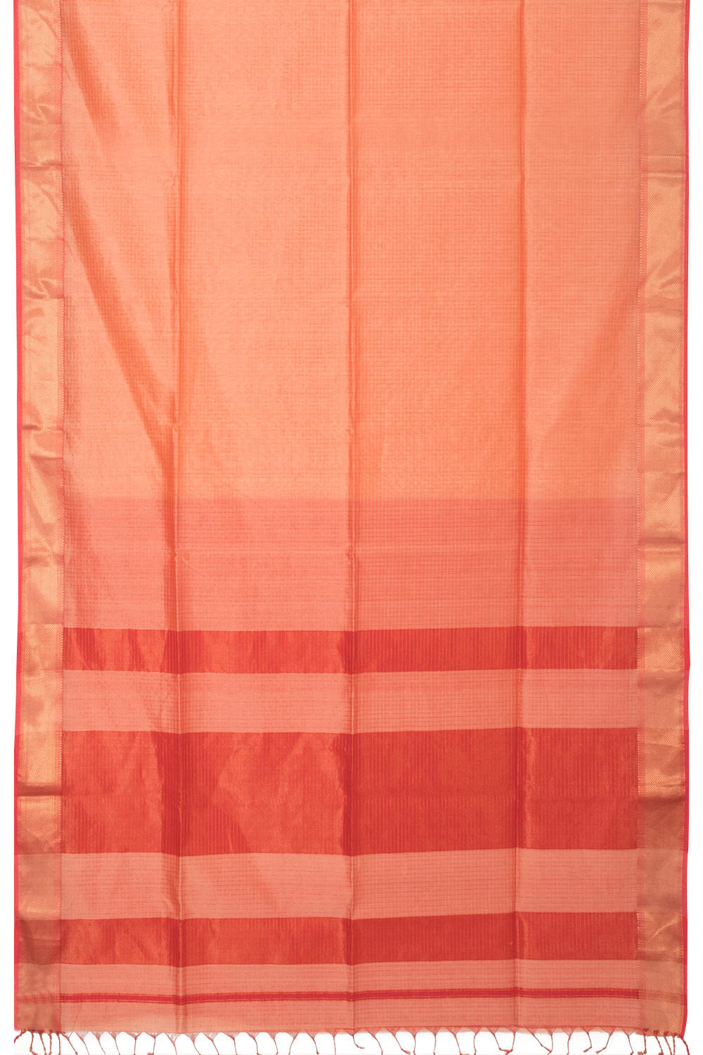 Orange Handloom Maheshwari Silk Cotton Saree - Avishya