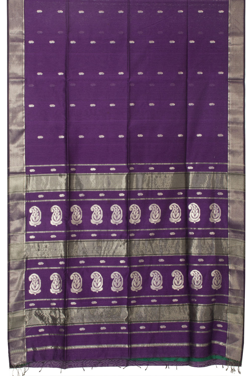 Purple Handloom Maheshwari Silk Cotton Saree - Avishya