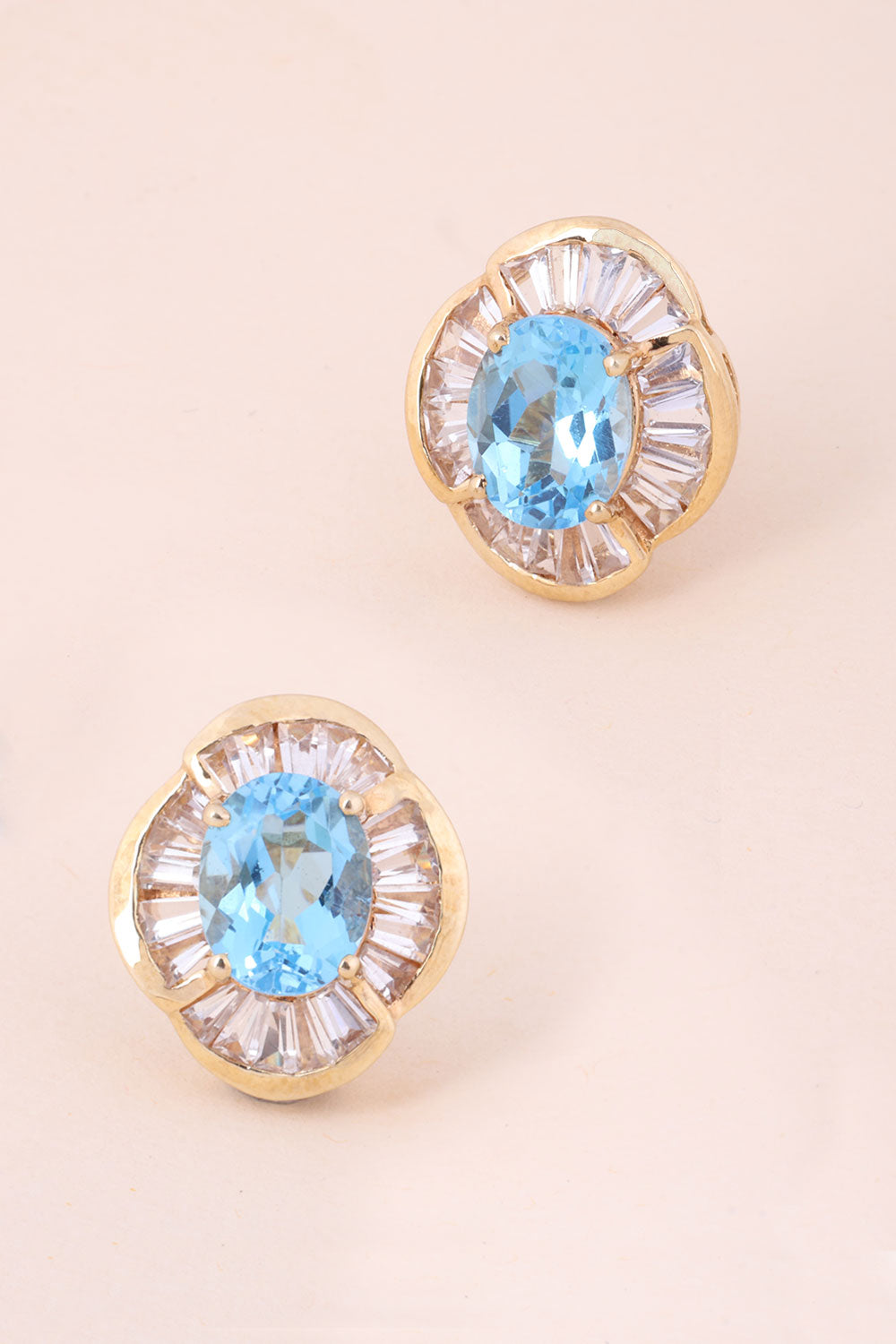 Swiss Blue And White Topaz Sterling Silver Stud Earring 10067041