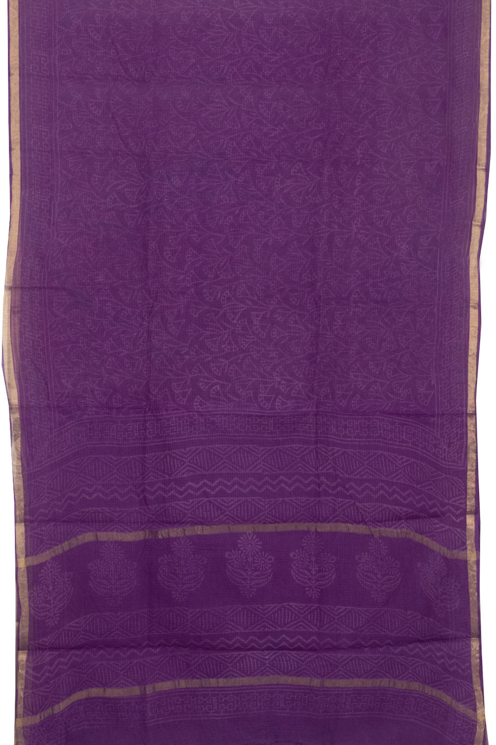 Violet Vanaspathi Hand block Printed Kota Cotton saree - Avishya