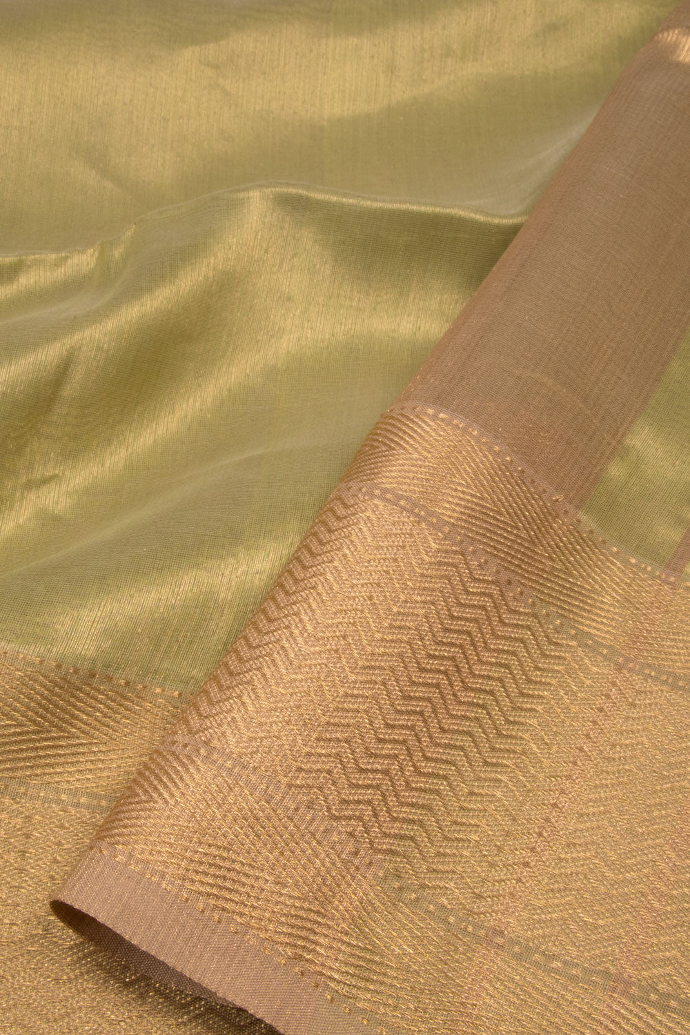 Pastel Green Handloom Maheshwari Tissue Silk Saree - Avishya