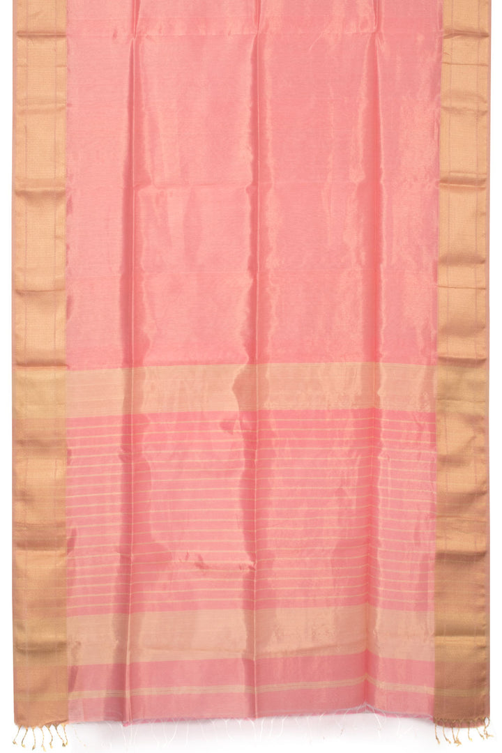 Pink Handloom Maheshwari Tissue Silk Saree - Avishya