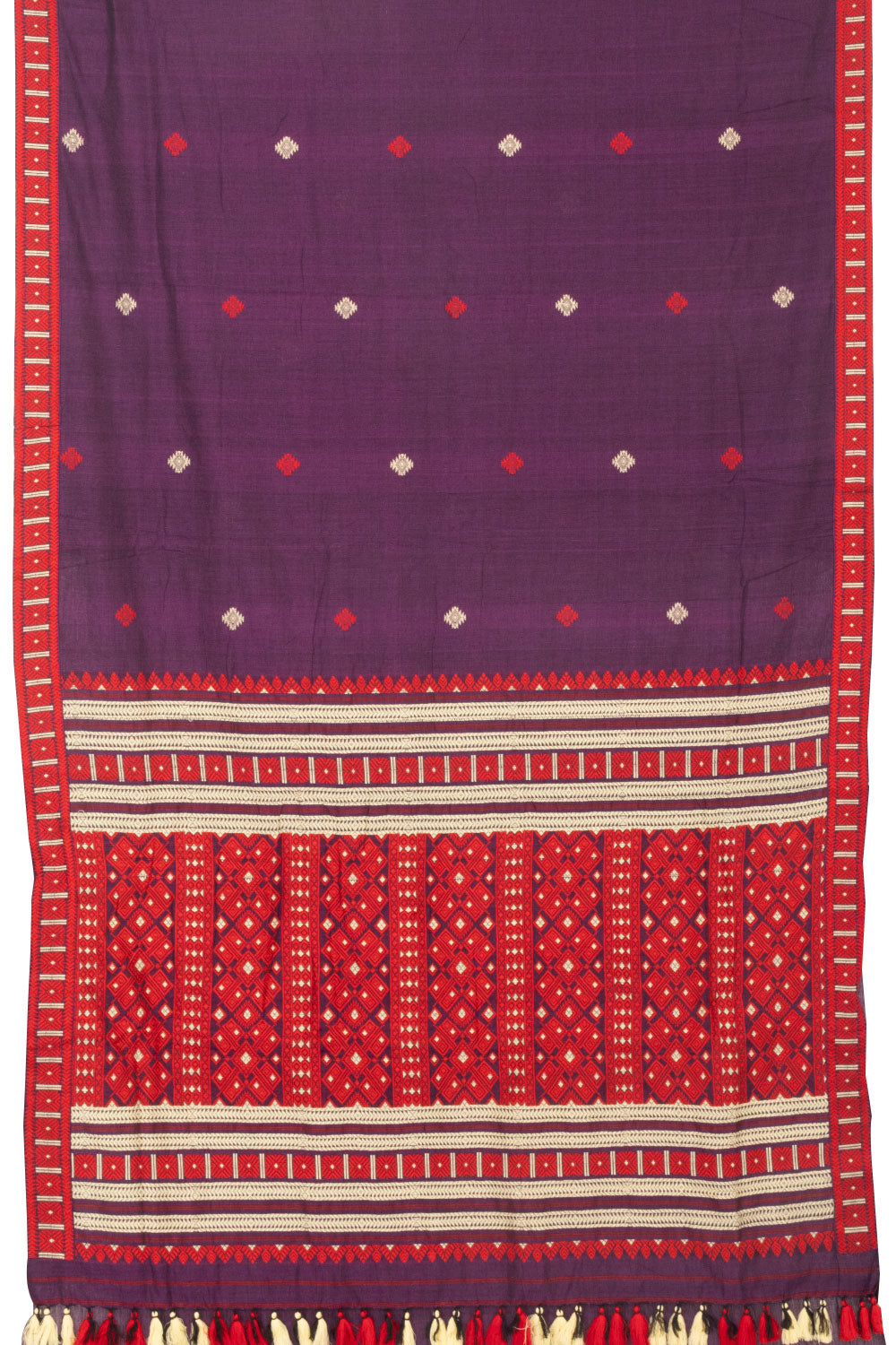 Violet Handloom Assam Cotton Saree - Avishya