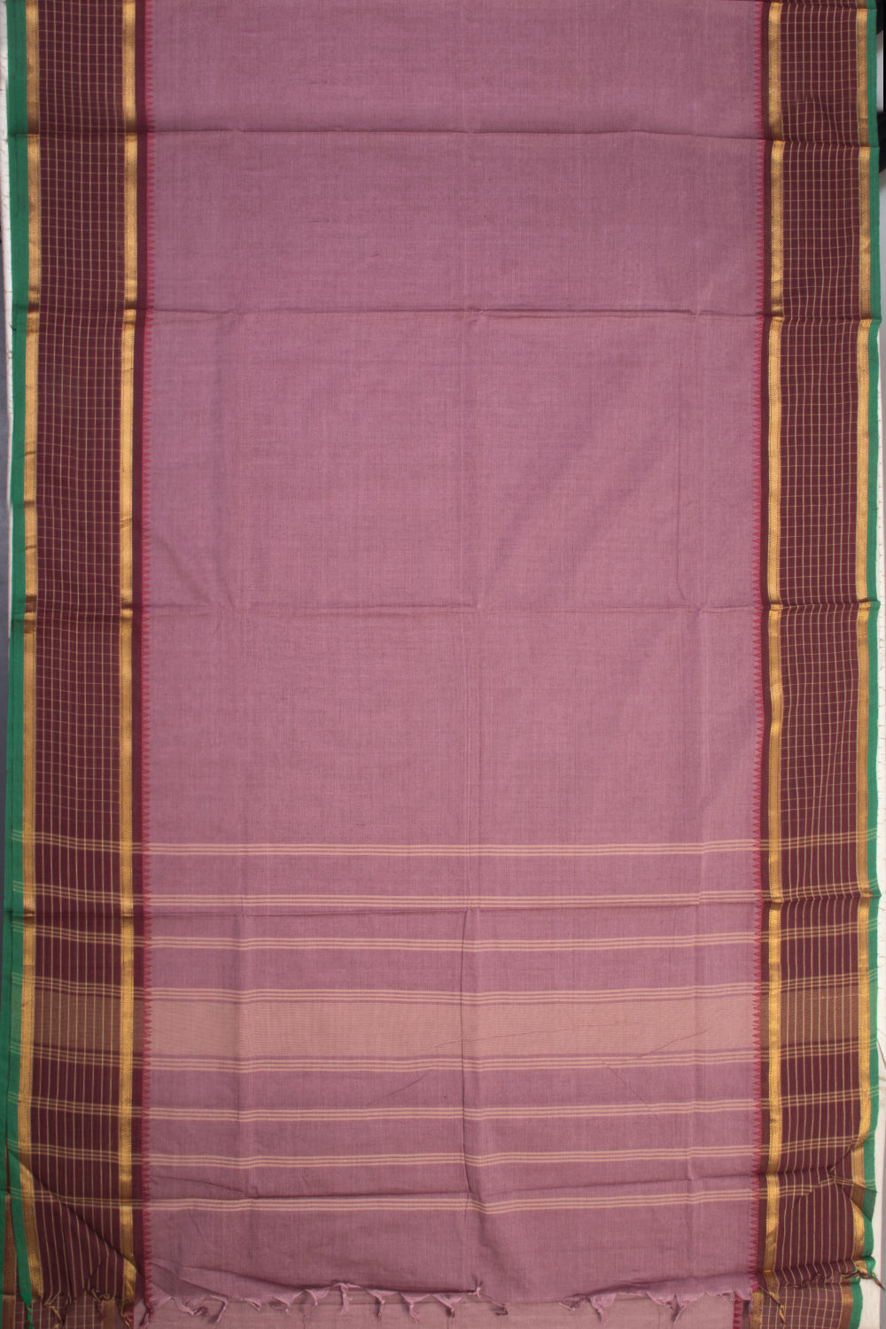 Pink Handwoven Kanchi Cotton Saree - Avishya