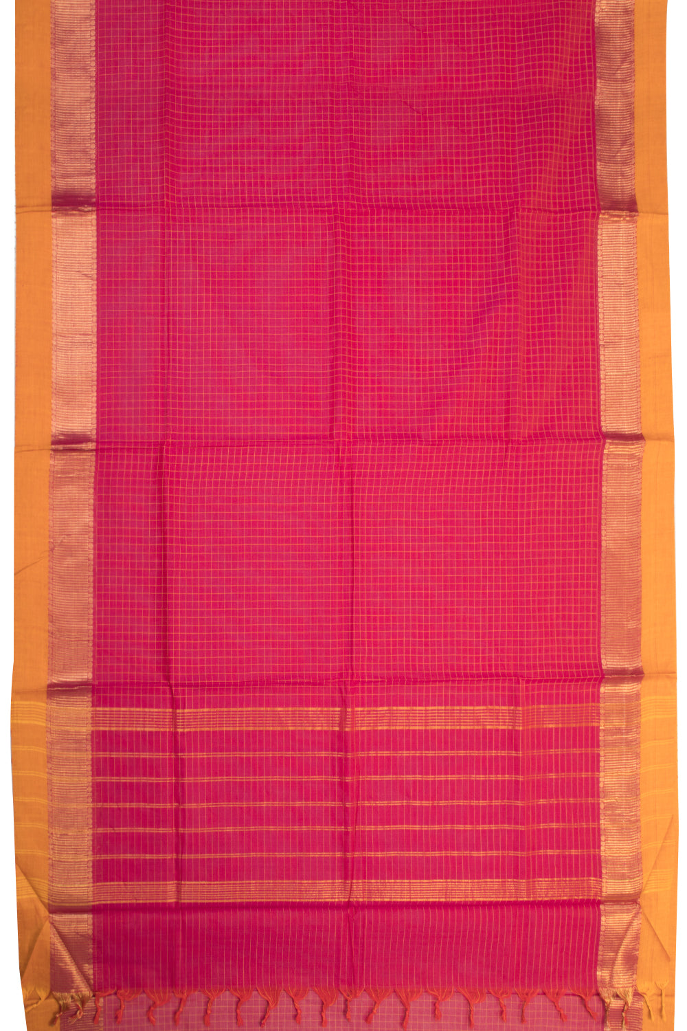 Red Handwoven Kanchi Cotton Saree - Avishya