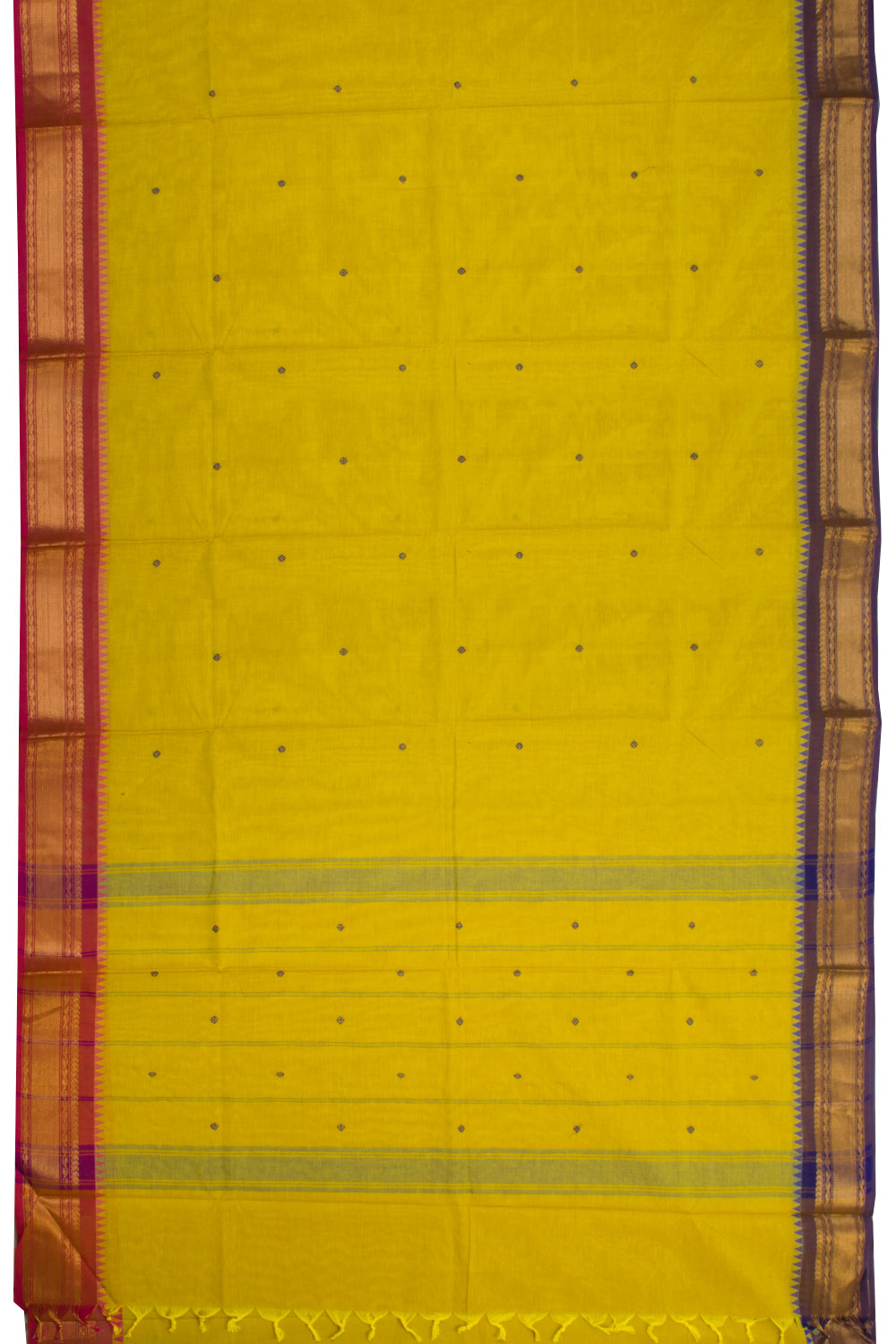 Yellow Handwoven Kanchi Cotton Saree - Avishya