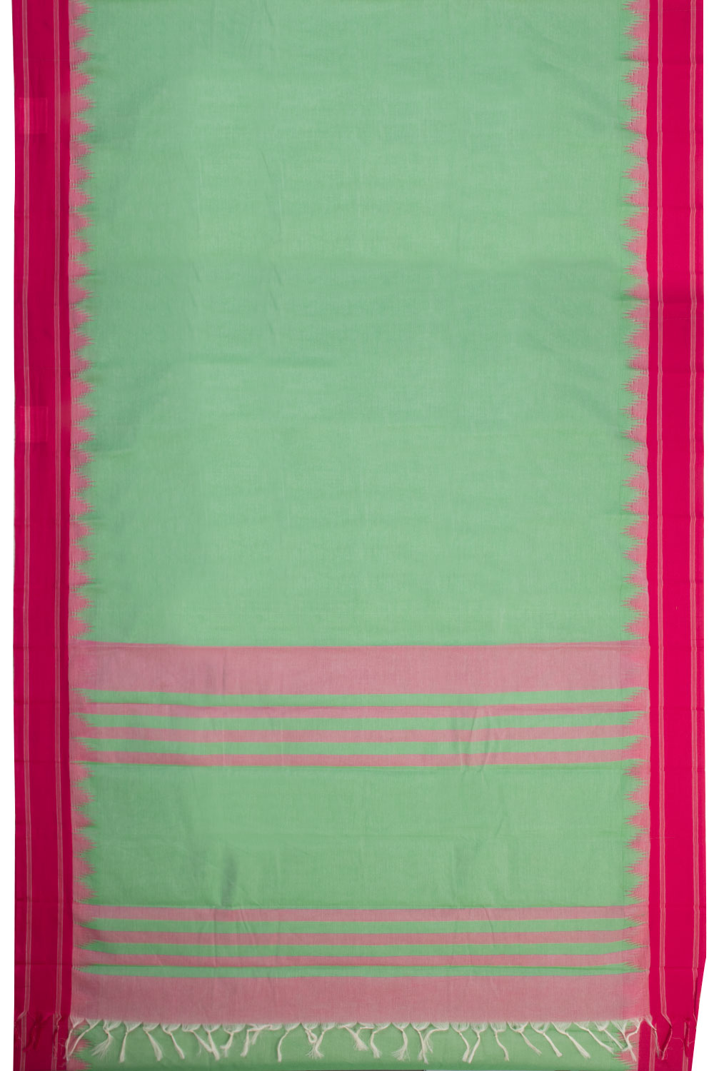 Pistachio Handwoven Kanchi Cotton Saree - Avishya