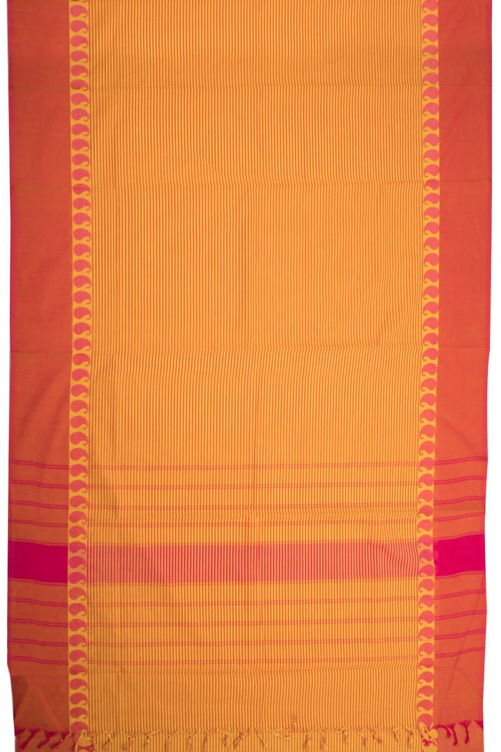 Yellow Handwoven Kanchi Cotton Saree - Avishya