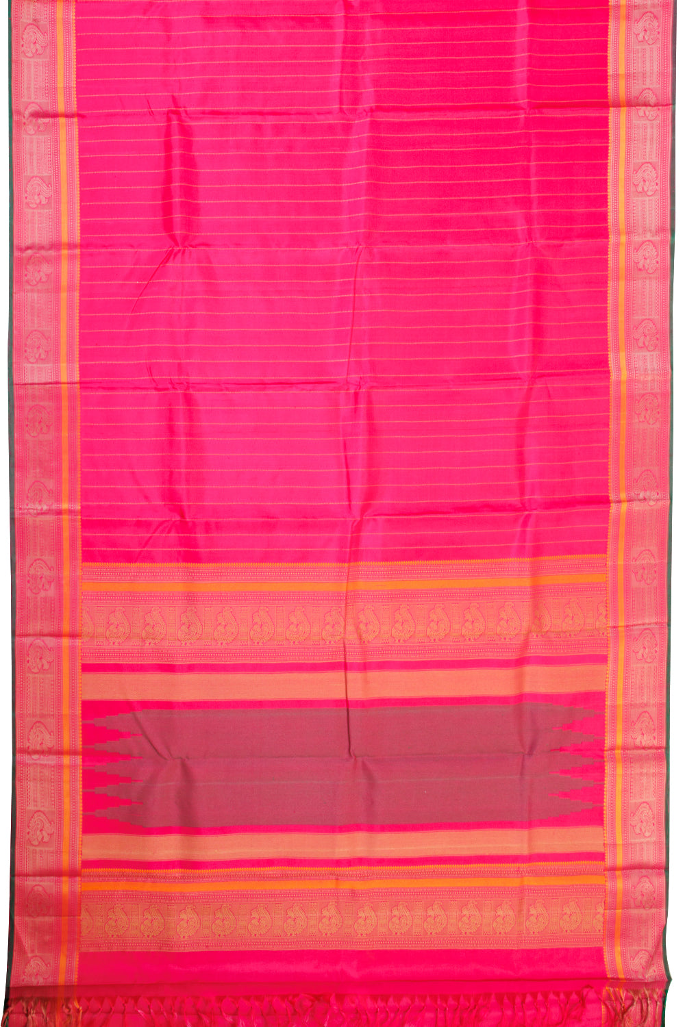 Pink Threadwork Handloom Kanjivaram Silk Saree - Avishya