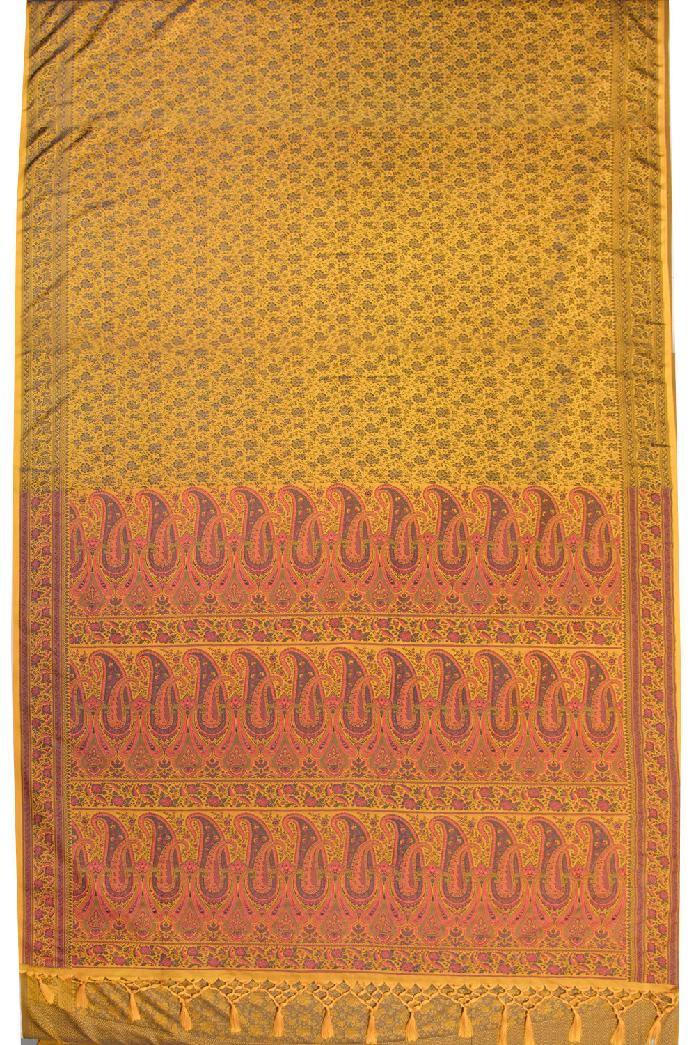 Yellow Handloom Himroo Banana Silk Saree - Avishya