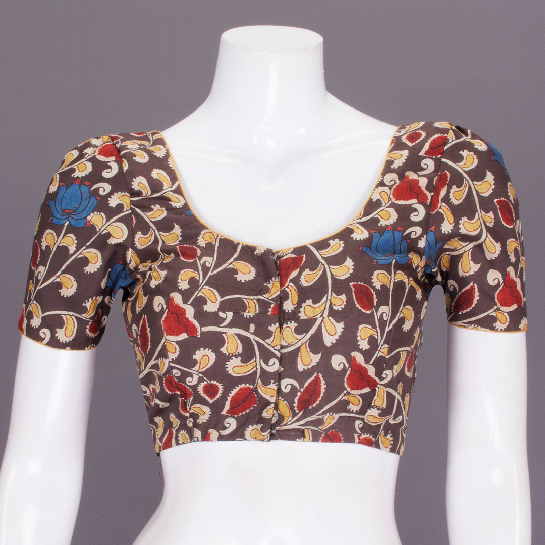 Handloom Kalamkari Printed Cotton Blouse - Avishya