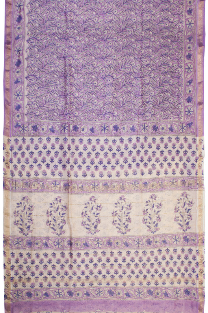 Purple Anokhi Hand Block Printed Saree - Avishya