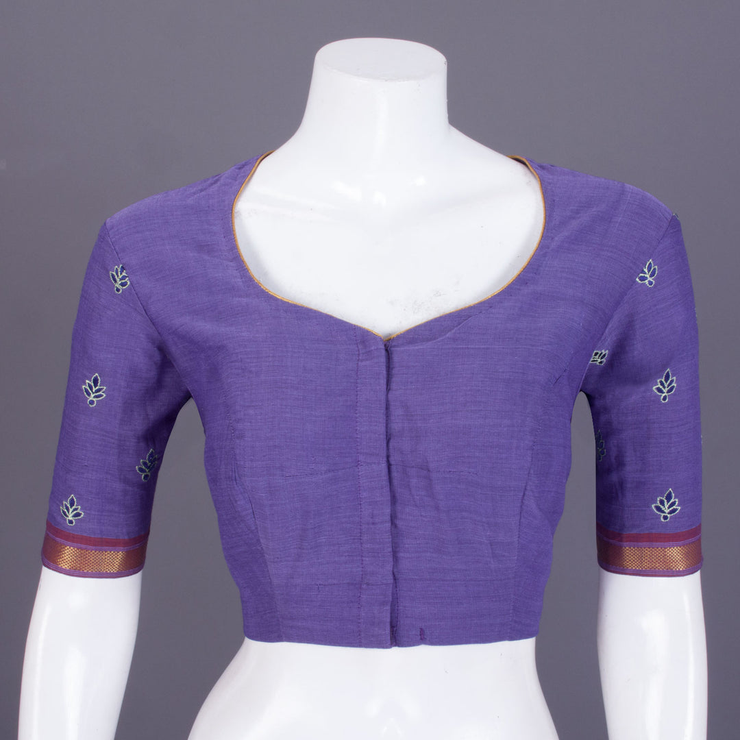 Violet Embroidered Mangalgiri Cotton Blouse - Avishya